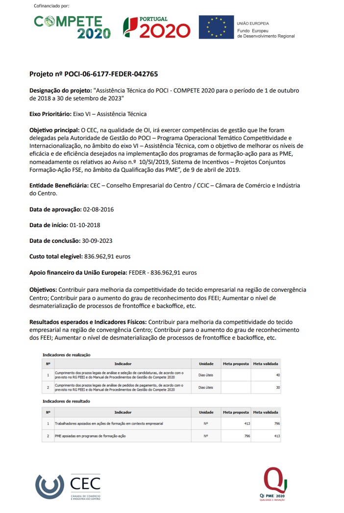 QIPME2020 - FICHA DE PROJECTO 2018 a 2023